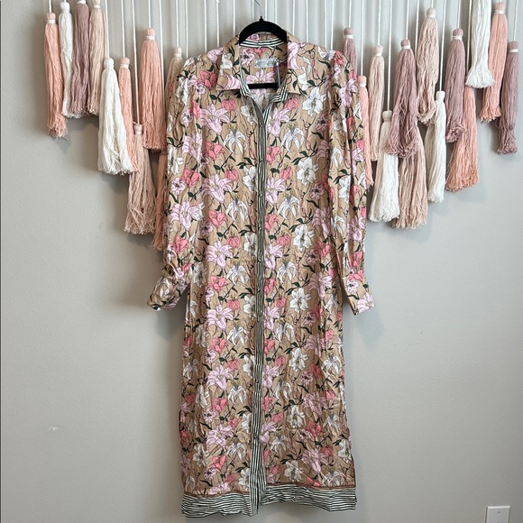 Vineyard Vines Kentucky Derby Floral Pink and Green Dress size S - Picture 1 of 3